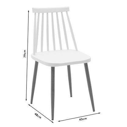 Dining Set with Chairs Aurora White and Natali Table White 80x80x76cm Set of 5pcs
