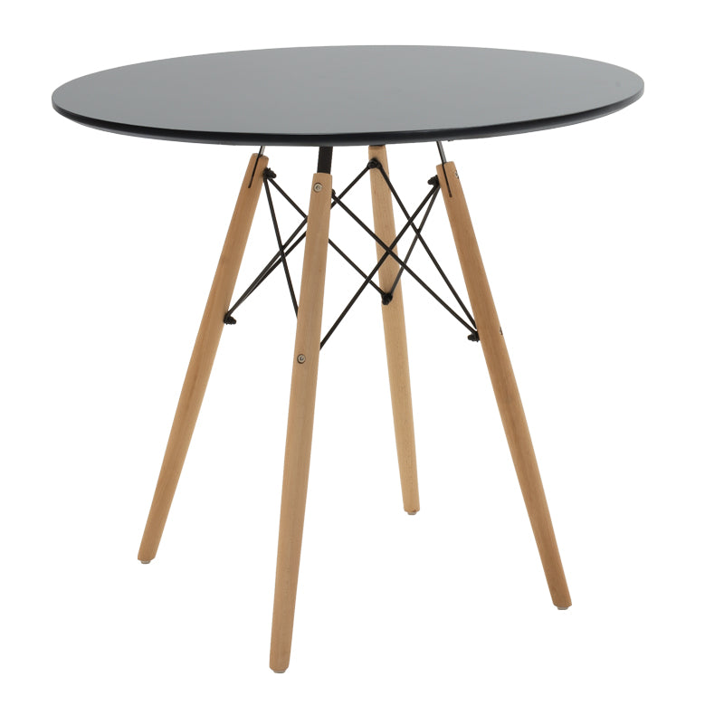 Ezra-Julita pakoworld dining table set of 5 pp-mdf in black-natural color D80x73cm