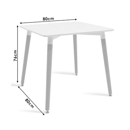 Ezra-Natali pakoworld dining table set of 5 pp-mdf in white-natural color 80x80x76cm