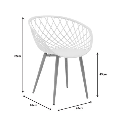 Ezra-Natali dining table set of 5 pp-mdf in white-natural color 120x80x76cm
