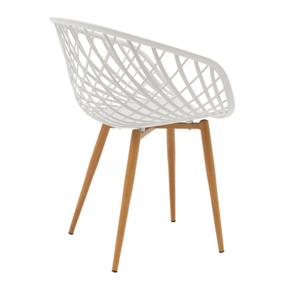 Ezra-Balou pakoworld dining table set of 5 pp-mdf in white color D100x75cm