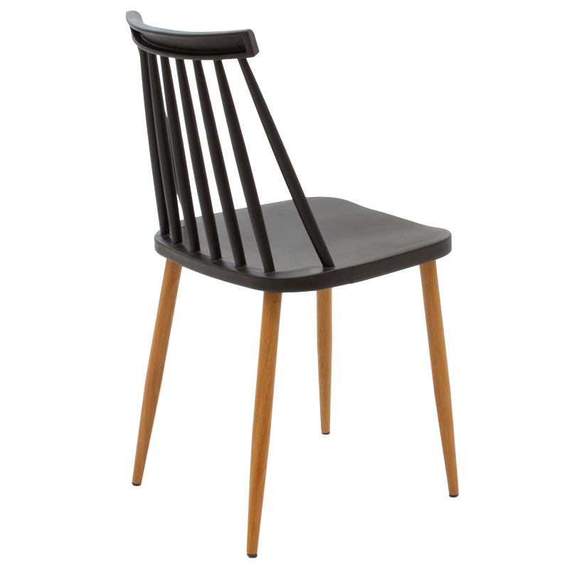 Aurora-Balou I pakoworld dining table set of 5 pp-mdf in black-natural color D120x75cm