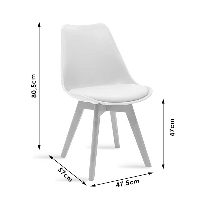 Student kitchen furniture package Deli set of 3 pcs in white coolor 80x80x76cm