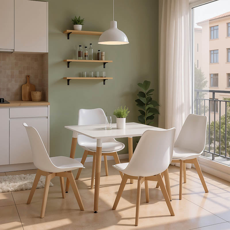 Student kitchen furniture package Deli set of 3 pcs in white coolor 80x80x76cm