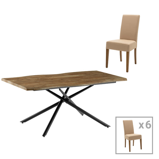 Dining table Ditta-Jonal pakoworld mocha- walnut 180x90x76cm