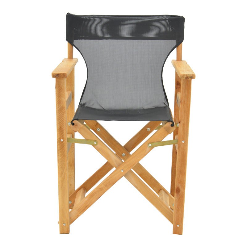 Kompa pakoworld director's chair, solid beech wood, natural - Nexus dark black fabric