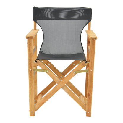 Kompa pakoworld director's chair, solid beech wood, natural - Nexus dark black fabric