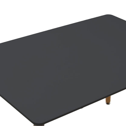 Dining table set of 5 pieces Natali-Parker madf in black-natural color 120x80x76cm