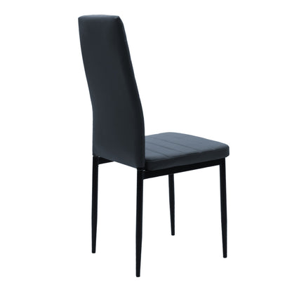 Dining table set of 5 pieces Quana-Parker clear glass-black color leg 120x70x75cm