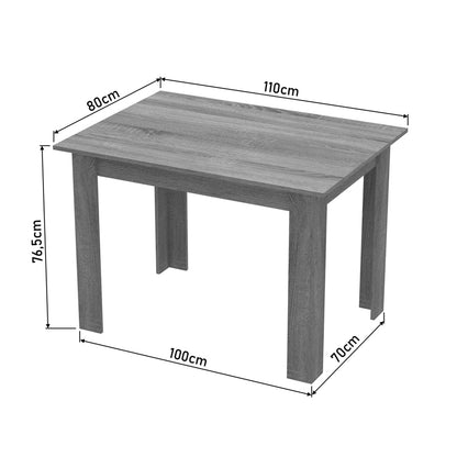 Dining table set of 5 pieces Manka-Parker madf in black-sonoma truffle color 110x80x77cm