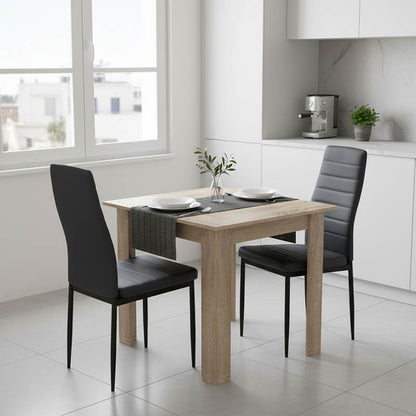 Dining table set of 3 pieces Manka-Parker madf in black-sonoma color 80x80x77cm