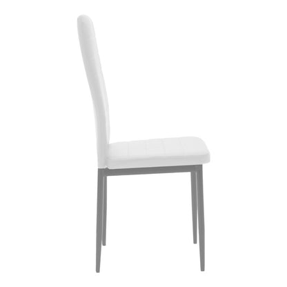 Dining Set with Parker Chairs White & Julita White Table Ø80x73cm 5Pieces