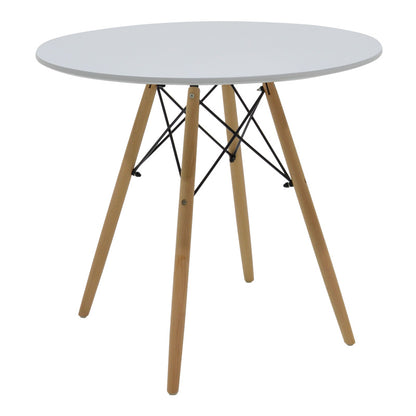 Dining Set with Parker Chairs White & Julita White Table Ø80x73cm 5Pieces