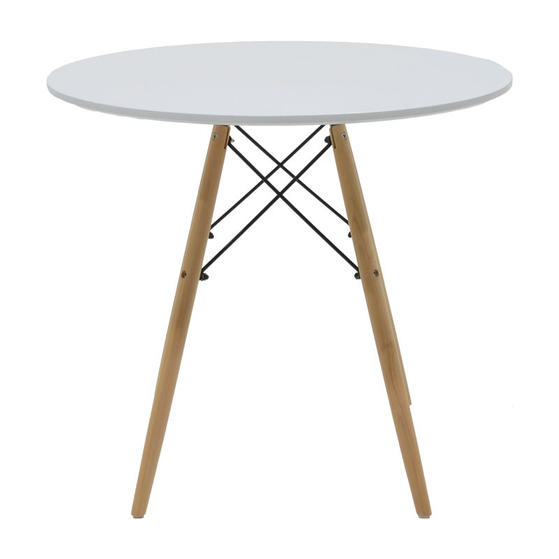 Dining Set with Parker Chairs White & Julita White Table Ø80x73cm 5Pieces
