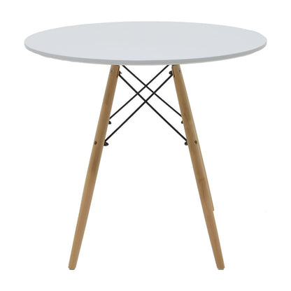 Dining Set with Parker Chairs White & Julita White Table Ø80x73cm 5Pieces