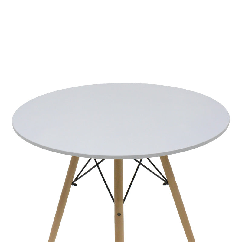 Dining Set with Parker Chairs White & Julita White Table Ø80x73cm 5Pieces