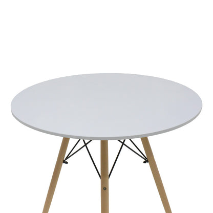 Dining Set with Parker Chairs White & Julita White Table Ø80x73cm 5Pieces