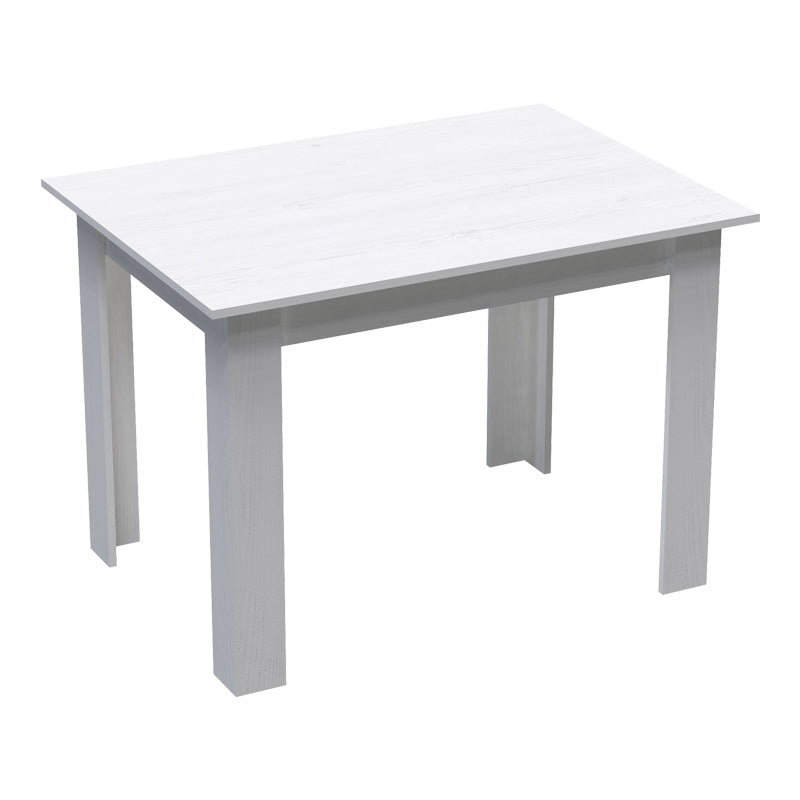 Dining table set of 5 pieces Manka-Gaston in white color 110x80x77cm