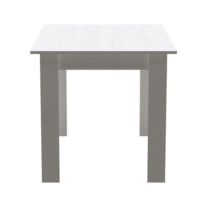 Dining table set of 5 pieces Manka-Gaston in white color 110x80x77cm