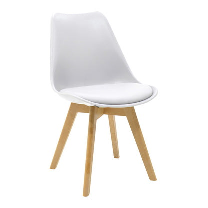 Dining table set of 3 pieces Manka-Gaston in white color 80x80x77cm