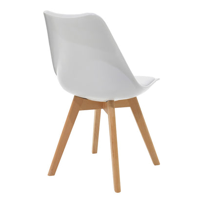 Dining table set of 3 pieces Manka-Gaston in white color 80x80x77cm