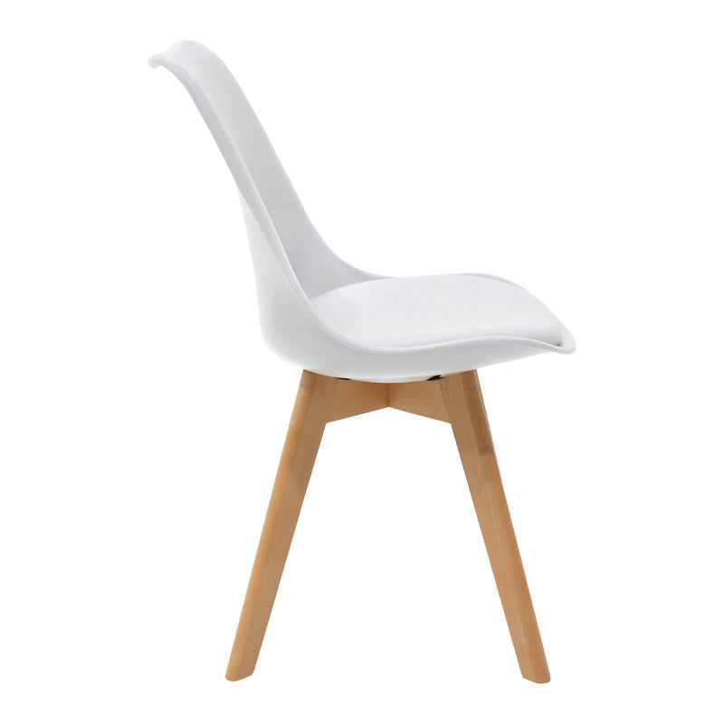 Dining table set of 3 pieces Manka-Gaston in white color 80x80x77cm