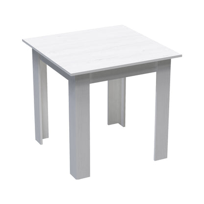 Dining table set of 3 pieces Manka-Gaston in white color 80x80x77cm