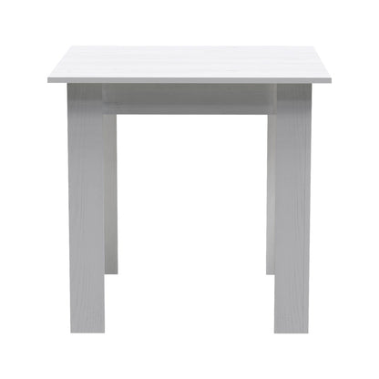 Dining table set of 3 pieces Manka-Gaston in white color 80x80x77cm