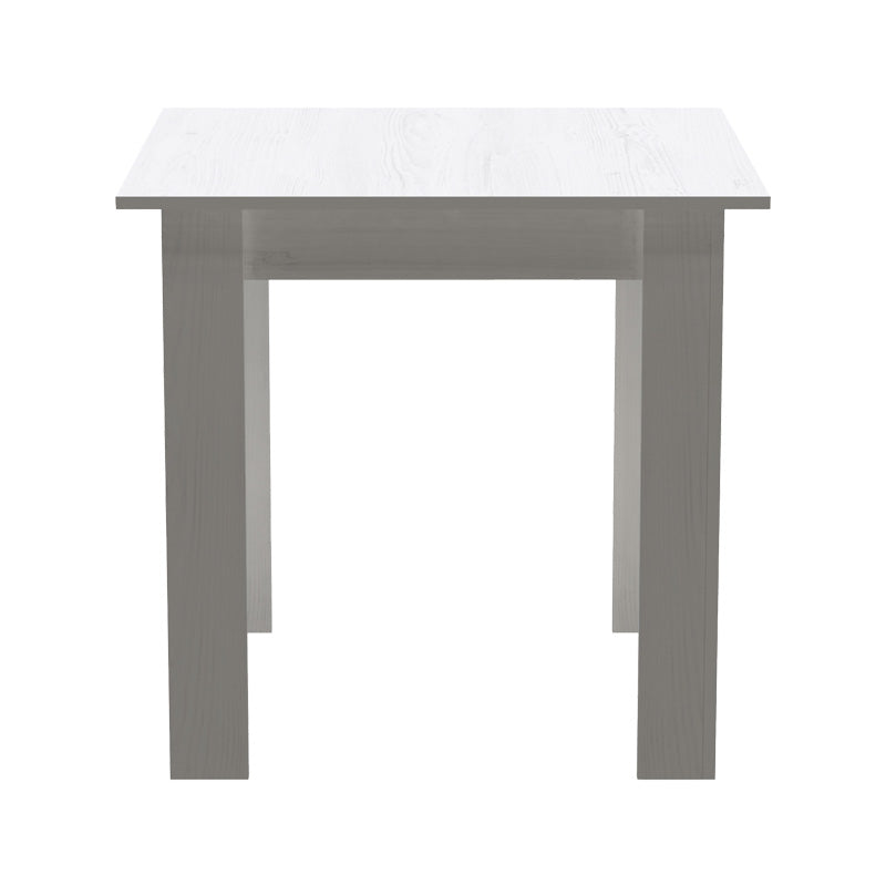 Dining table set of 3 pieces Manka-Gaston in white color 80x80x77cm