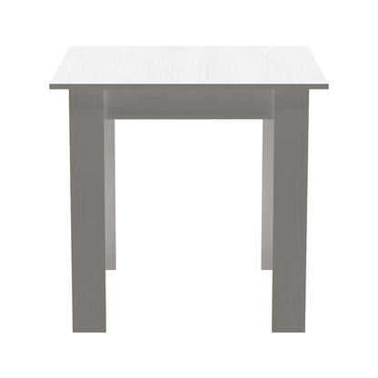 Dining table set of 3 pieces Manka-Gaston in white color 80x80x77cm