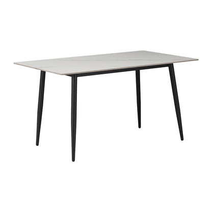 Azori-Gustas dining set 5pcs white marble-anthracite 120x80x76cm