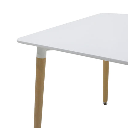 Dining table Natali-Noor set of 3 pcs MDF white-beige-natural legs 80x80x76cm