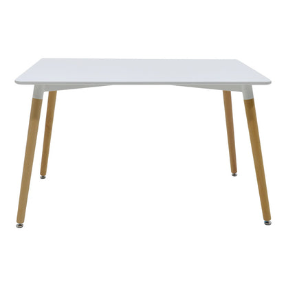 Dining table Natali-Noor set of 5 pcs MDF white-beige-natural legs 120x80x76cm
