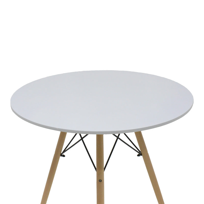 Julita-Noor dining table set of 3 pcs MDF black-natural legs Φ80x73cm