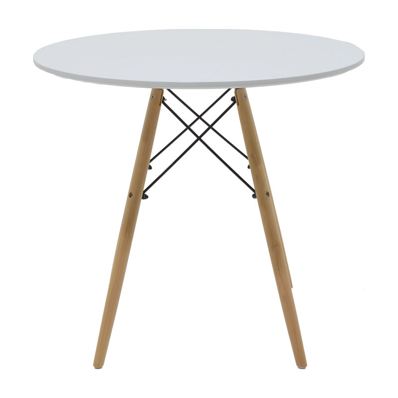 Dining table Julita-Noor set of 5 pcs MDF white-grey-natural legs D80x76cm