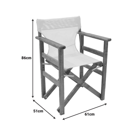 Director’s armchair Retto solid beech wood in walnut finish – ecru fabric