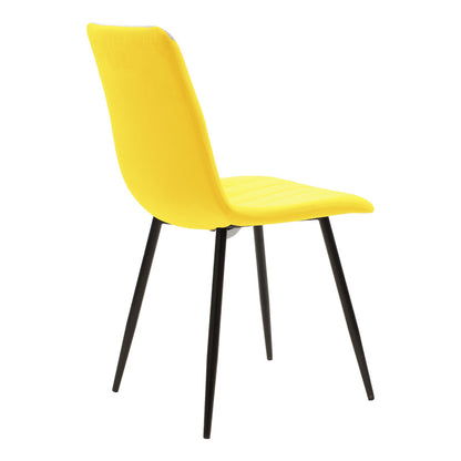 Dining table Balou-Noor set of 5 MDF black-yellow D120x73cm