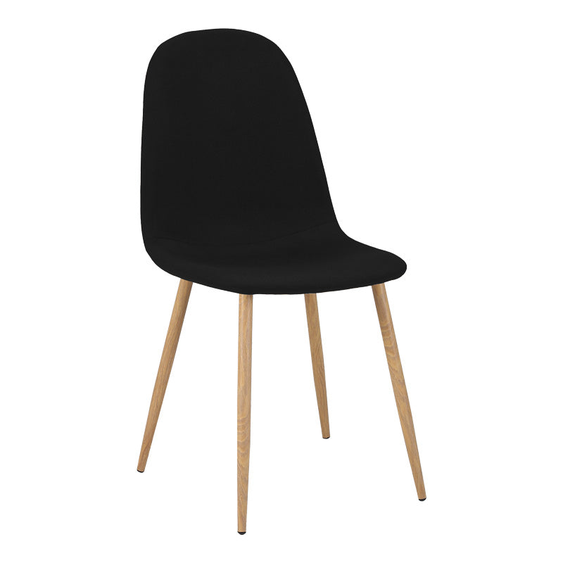 Bella-Balou dining table set of 5 pcs MDF black-black fabric D120x73cm