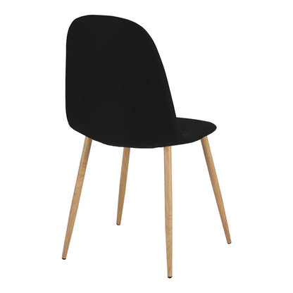 Bella-Balou dining table set of 5 pcs MDF black-black fabric D120x73cm
