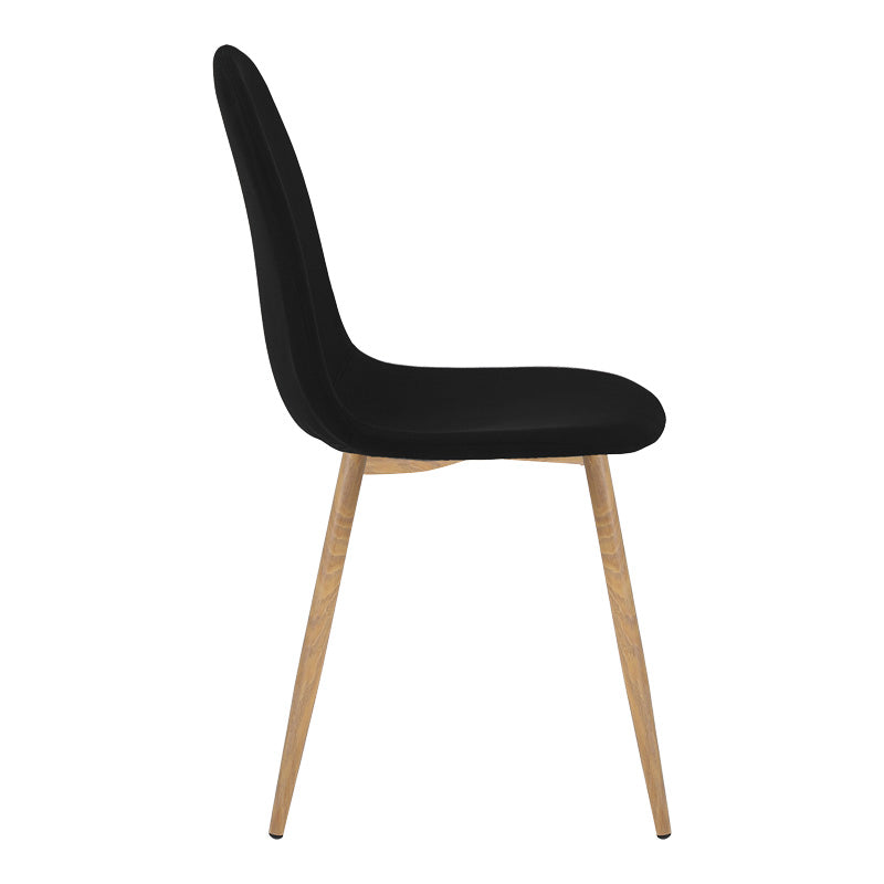 Bella-Balou dining table set of 5 pcs MDF black-black fabric D120x73cm