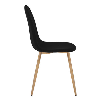 Bella-Balou dining table set of 5 pcs MDF black-black fabric D120x73cm