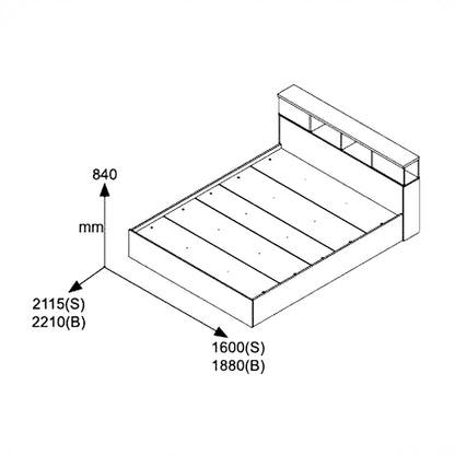 Olympus Castillo Toro Bedroom Set with Bed 160x200cm Set of 3pcs