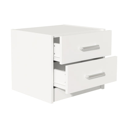 Olympus White Bedroom Set with Bed 140x200cm Set of 3pcs