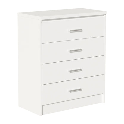 Olympus White Bedroom Set with Bed 140x200cm Set of 4pcs