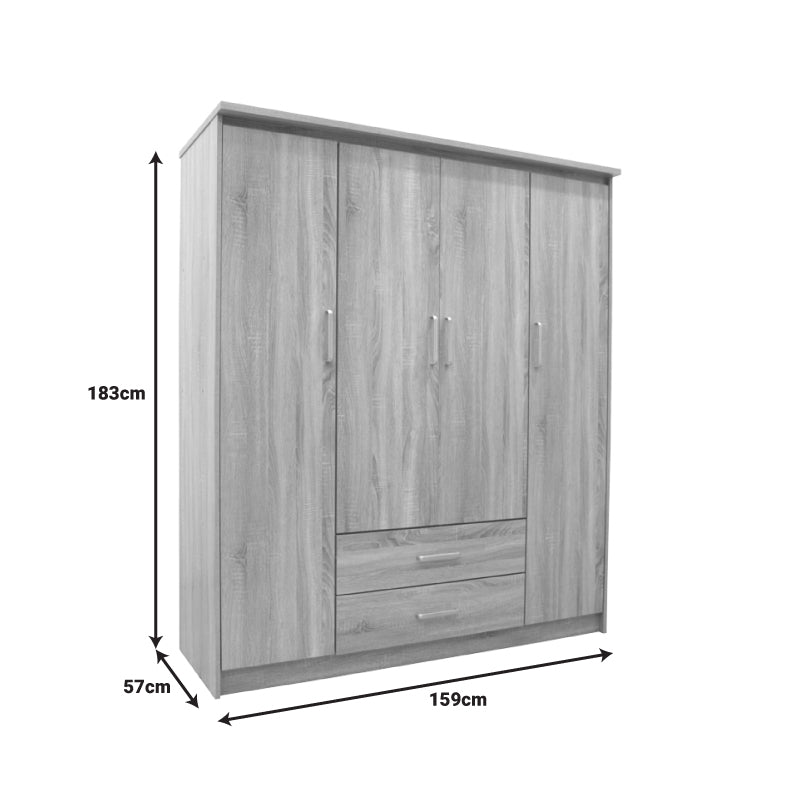 Olympus Sonoma Bedroom Set with Bed 120x200cm Set of 4pcs