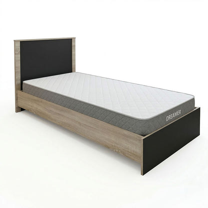 Bed with mattress Athos-Dreamer sonoma-anthracite 90x190cm