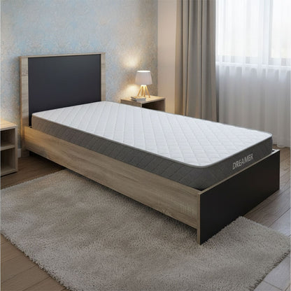 Bed with mattress Athos-Dreamer sonoma-anthracite 90x190cm