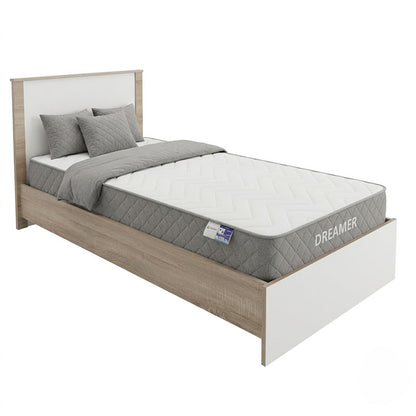 Bed with mattress Athos-Dreamer sonoma-white 90x190cm