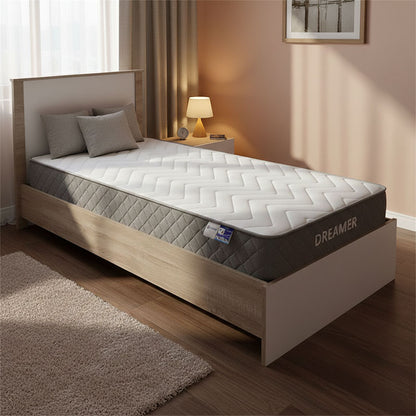 Bed with mattress Athos-Dreamer sonoma-white 90x190cm