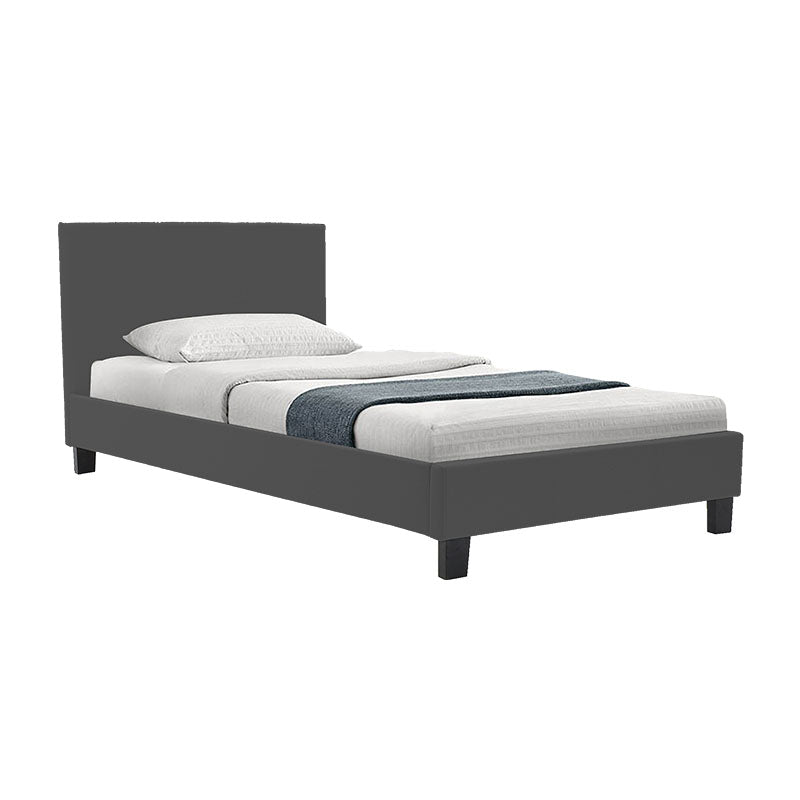 Bed with mattress Nevil-Dreamer fabric anthracite-black legs 90x190cm